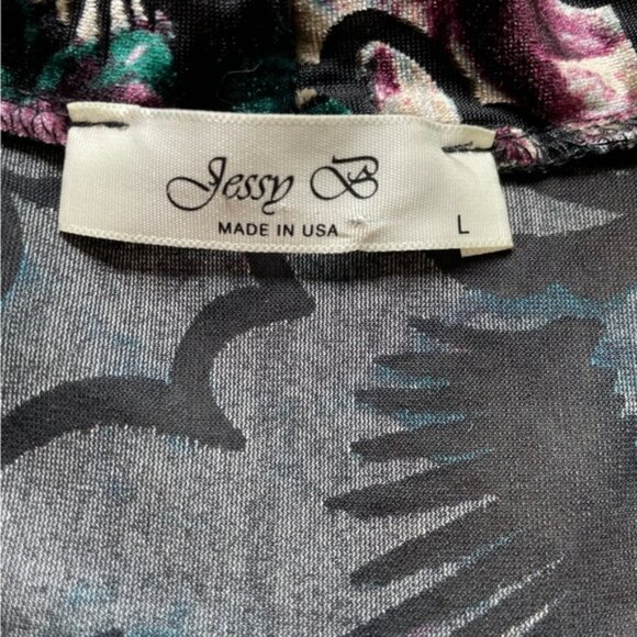 Jessy B velvet floral dress size L - Picture 3 of 7